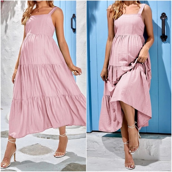 Maternity Cami Maxi Minimalist dress - Picture 6 of 8